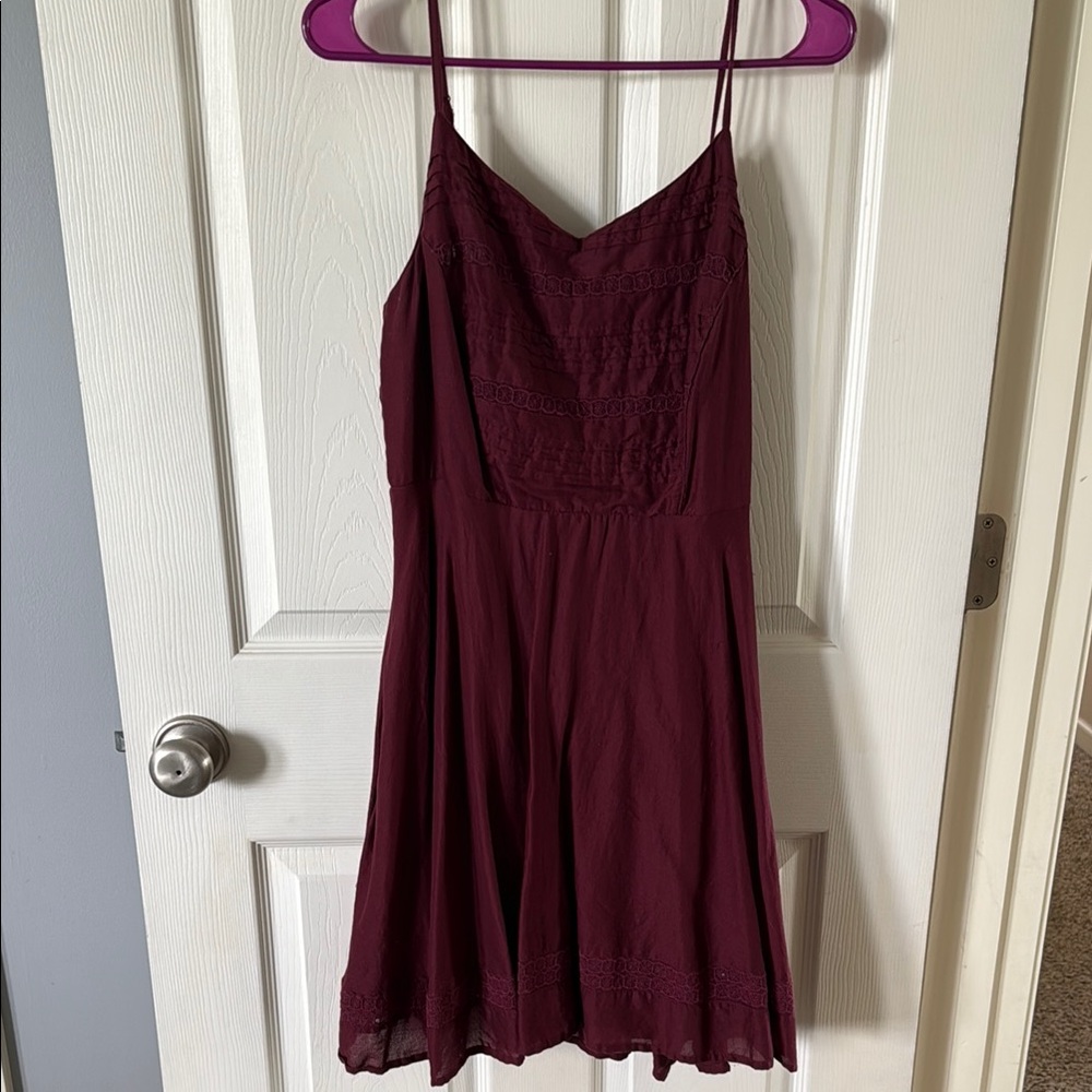 Burgundy Spaghetti Strap Dress